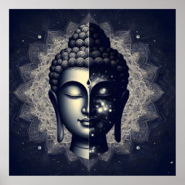 Dual Nature Buddha Mandala - Cosmic Zen Enlighten ポスター