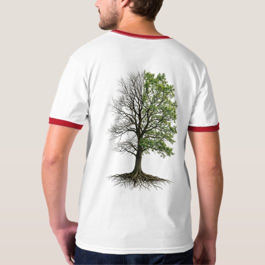 Dual Nature Tree of Life Split Design Tシャツ (裏面フル)