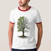Dual Nature Tree of Life Split Design Tシャツ (正面)