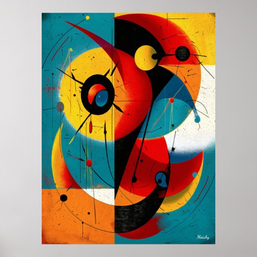 Dual Orbit – Mid-Century Geometric Symmetry Wall  ポスター (正面)