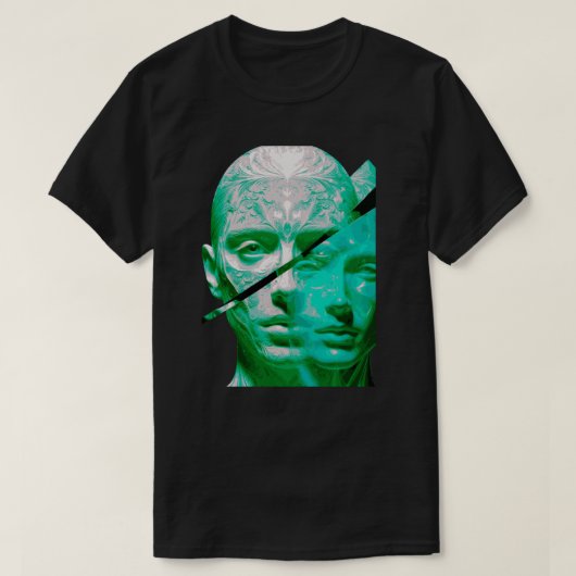 Dual Perception Textured Portrait Art-Abstract  Tシャツ (デザイン正面)