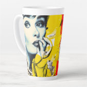 Dual pop art portrait  カフェラテマグ (左アングル)