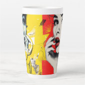 Dual pop art portrait  カフェラテマグ (正面)