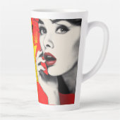 Dual pop art portrait  カフェラテマグ (右)