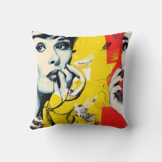 Dual pop art portrait  クッション (裏面)