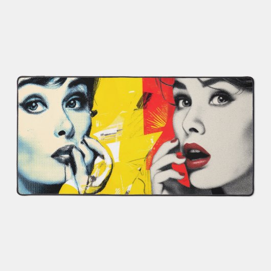 Dual pop art portrait  デスクマット (正面)