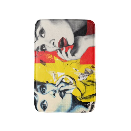 Dual pop art portrait バスマット (正面縦)