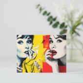 Dual pop art portrait  ポストカード (スタンド正面)