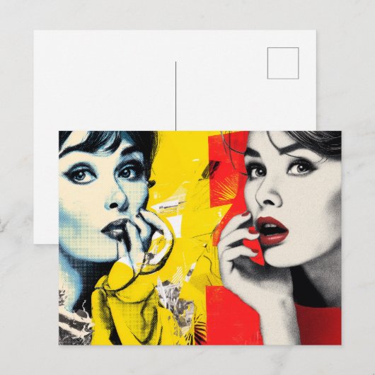 Dual pop art portrait  ポストカード (正面/裏面)