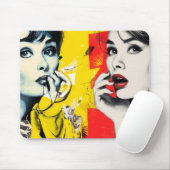 Dual pop art portrait  マウスパッド (マウス)