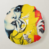 Dual pop art portrait  ラウンドクッション (裏面)