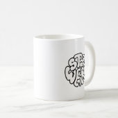 Dual-Sided "Stay Weird" Concept Brain Swirl Coffee コーヒーマグカップ (正面右)
