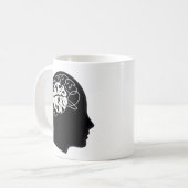 Dual-Sided "Stay Weird" Concept Brain Swirl Coffee コーヒーマグカップ (正面左)