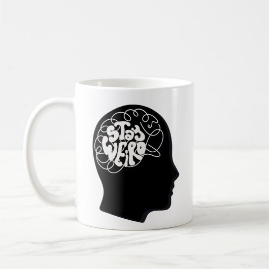 Dual-Sided "Stay Weird" Concept Brain Swirl Coffee コーヒーマグカップ (左)