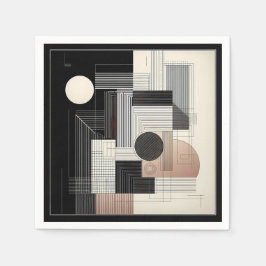 Dual‑Tone Geometry スタンダードカクテルナプキン