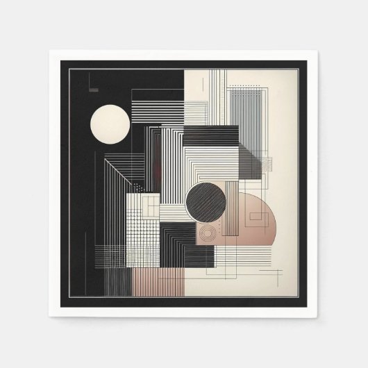 Dual‑Tone Geometry スタンダードカクテルナプキン (正面)