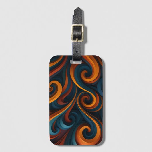 Dual-Tone Swirls Pattern ラゲッジタグ (正面縦)