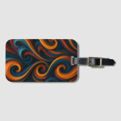 Dual-Tone Swirls Pattern ラゲッジタグ (正面横)