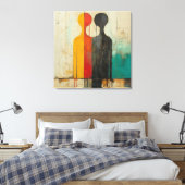 Duality – Abstract Figures of Light and Shadow キャンバスプリント (インサイチュ (寝室))