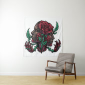 Duality of the Rose | Dark Gothic Japanese Hannya  タペストリー (インサイチュ)