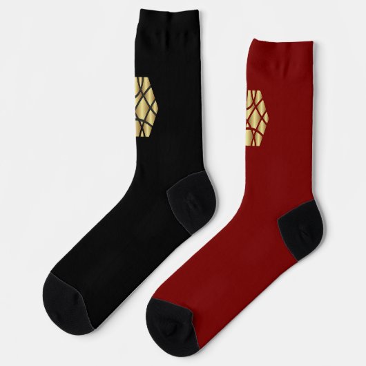 Duality Socks – Red & Black ソックス (左)