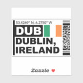 DUB Dublin Boarding Pass - Ireland Travel シール (シート)