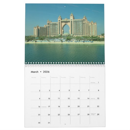 Dubai 2026 calendar カレンダー (3月 2026)