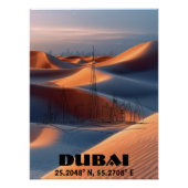 Dubái: Arte de línea con Coordenadas y Foto. ポスター (正面)