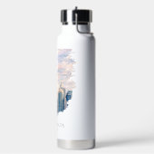 Dubai Burj Khalifa Luxury City Skyline Watercolor  ウォーターボトル (左面)