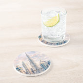 Dubai Burj Khalifa Luxury City Skyline Watercolor コースター (側面)