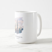 Dubai Burj Khalifa Luxury City Skyline Watercolor コーヒーマグカップ (正面右)