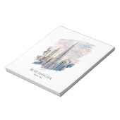 Dubai Burj Khalifa Luxury City Skyline Watercolor ノートパッド (回転)
