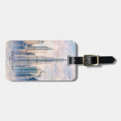 Dubai Burj Khalifa Luxury City Skyline Watercolor ラゲッジタグ (正面横)