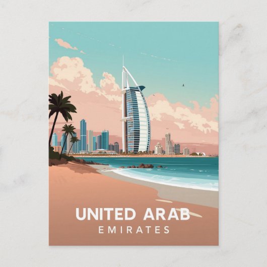Dubai Coast Vintage Travel ポストカード (正面)