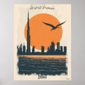 Dubai Dusk - Minimalist Skyline Reflections ポスター (正面)