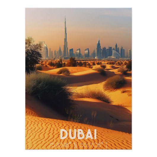 Dubái: Interpretación Fotografía con Coordenadas ポスター (正面)