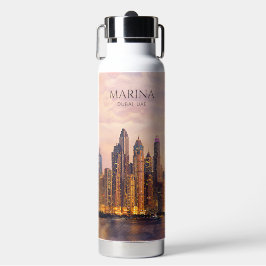 Dubai Marina Skyline Watercolor City Lights Travel ウォーターボトル