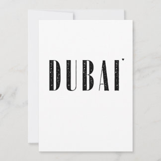 Dubai - minimalistic typography card カード