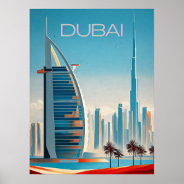 Dubai Modern Contemporary Skyline Wall Art Travel ポスター
