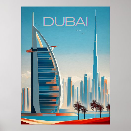 Dubai Modern Contemporary Skyline Wall Art Travel ポスター (正面)