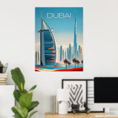 Dubai Modern Contemporary Skyline Wall Art Travel ポスター (ホームオフィス)