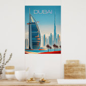 Dubai Modern Contemporary Skyline Wall Art Travel ポスター (キッチン)