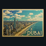 Dubai Poster Vintage Travel Art ポスター<br><div class="desc">Dubai poster featuring a coastal scene with the beach and skyline of Dubai. For Dubai Vintage Travel Posters or Dubai gifts,  this Arab Emirates art print makes the perfect souvenir or memento.</div>
