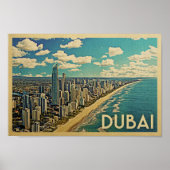 Dubai Poster Vintage Travel Art ポスター (正面)