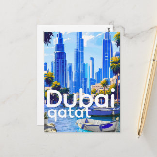 Dubai Skyline Card, Modern City Landmarks ポストカード