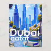 Dubai Skyline Card, Modern City Landmarks ポストカード (正面)