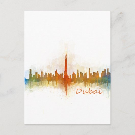 Dubai Skyline Cityscape Emirates v3 ポストカード (正面)
