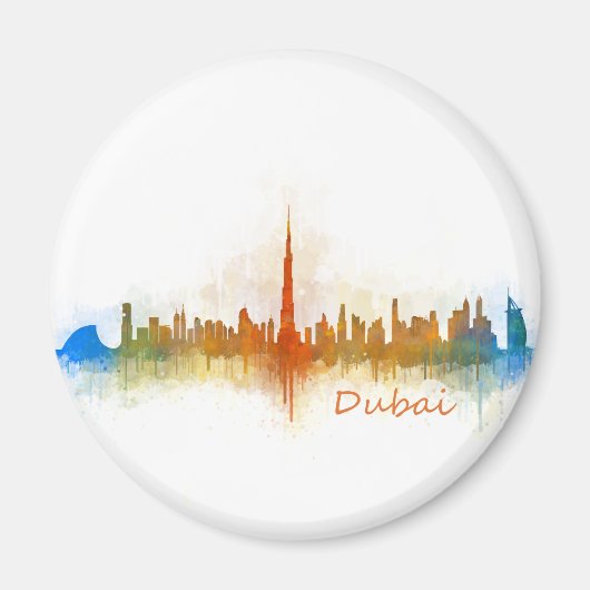 Dubai Skyline Cityscape Emirates v3 マグネット (正面)