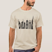 Dubai Skyline Souvenir berühmte Gebäude Typografie Tシャツ (正面)