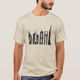 Dubai Skyline Souvenir berühmte Gebäude Typografie Tシャツ